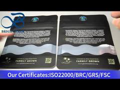 berdiri kantong ziplock untuk bunga ganja dengan jendela bening