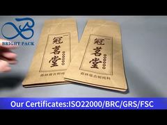 Kantong tertutup delapan sisi kertas kraft untuk teh putih