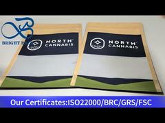 kantong ziplock berdiri biru dengan jendela bening untuk ganja