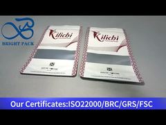 kantong berdiri ritsleting putih dengan jendela bening