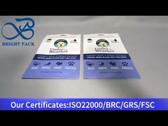 kantong plastik berdiri biru untuk makanan ringan hewan peliharaan 170g