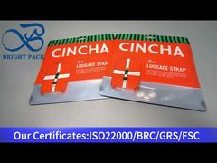 tas plastik oranye berdiri dengan jendela yang jelas untuk tali bagasi