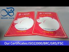 kantong plastik merah dengan jendela bening untuk daging