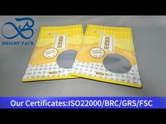 kantong komposit foil aluminium kuning untuk oatmeal 450g