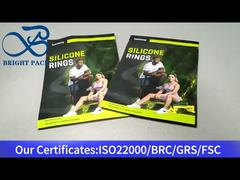 Kantong ritsleting aluminium-plastik hitam dan hijau untuk cincin silikon