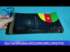 Kantong kopi bersegel delapan sisi dengan stempel emas hitam dan katup