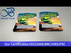 tas ritsleting komposit foil aluminium oranye dengan jendela yang bening