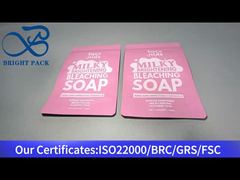 kantong plastik alumunium standing pink untuk makanan 140g