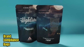 Tas Mylar Tahan Anak Kustom yang Dipatenkan AS untuk Kepatuhan Merek Ganja