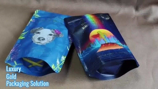 Tas Ritsleting Plastik Stamping Emas Mewah untuk Kado Premium & Kemasan Ritel Bermerek