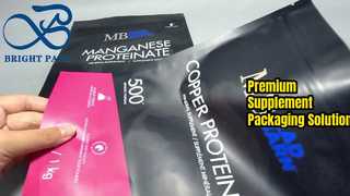 Black Stand Up Zip Lock Pouch untuk Suplemen 1Kg