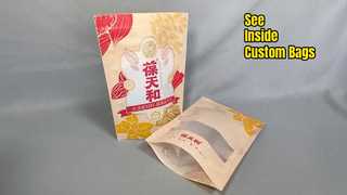 tas kemasan ritsleting plastik dengan jendela bening custom