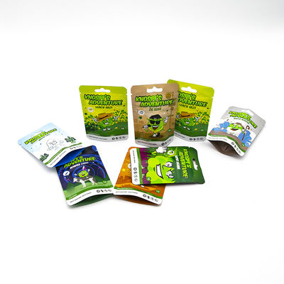 Custom Child Resistant Bag Packaging Tamper Evident Holographic Hitam Putih Matte Glossy Mylar Exit Bags