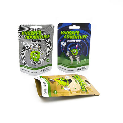 Percetakan kustom anti-anak Zipper anti bau Kemasan yang dapat ditutup kembali Kantong Mylar Untuk Rokok Rumput Rokok