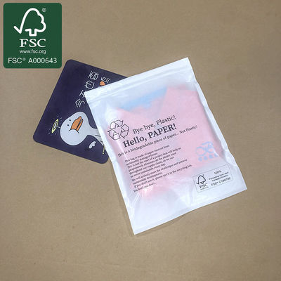 100% Biodegradable Putih Translucent Kantong Kertas Untuk Pakaian kaus kaki Kemasan