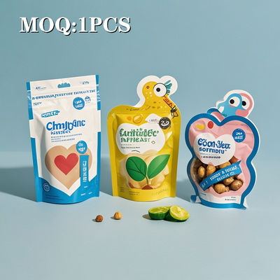 Tas Zipper Mylar tahan anak dengan desain Die Cut untuk transportasi rumput yang aman