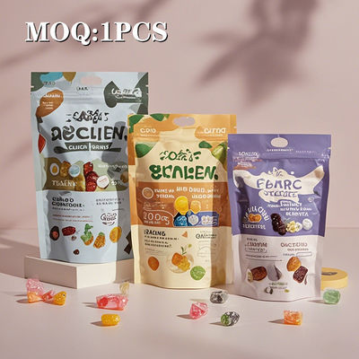 Disesuaikan 35 kantong Mylar 14G Food Grade Resalable Aluminium Foil Stand Up Pouch ZipLock Bau Proof Cookie Childproof Pengemasan