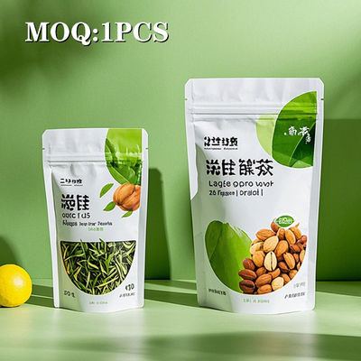 Custom Printed Tea Top Candy Stand Up Bag Plastik Edible Reselasable 3.5g 7g 14g 1oz 1lb 1kg Food Frosted Mylar Zipper Bag