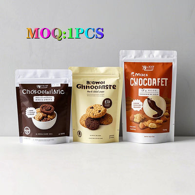 Aluminium Foil Snack Tea Chocolate Packaging Bag Candy Stand Up Pouch Efek Matte Kantong Kemasan Kopi Bentuk Bebas