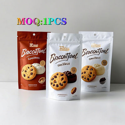 Custom Printed Matte Recyclable Upright Zip Bags Candy Cookie Coffee Aluminium Foil Packaging Proof of Smell Mylar bag dengan ritsleting