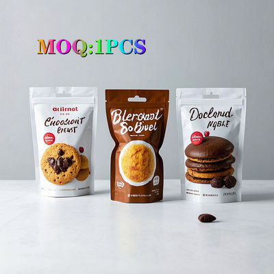 Tas Plastik Premium yang Menghalangi Bau Dengan Ritsleting Kemasan Makanan Khusus Untuk Kue Baklava Croquette Makanan Renyah