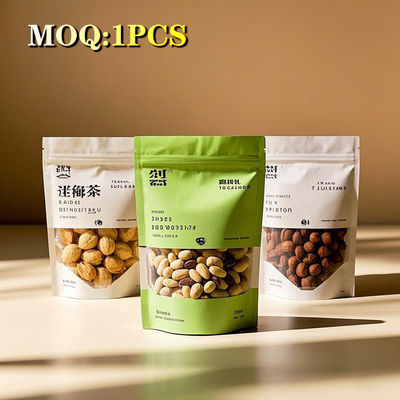 Logo Khusus Cetak Kemasan Makanan Buah Kering Makanan ringan Doypack Aluminium Foil Plastik Proof Bau Ziplock Stand Up Pouch Mylar Bag