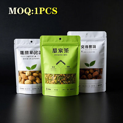 Custom Printed 250g 500g Food Grade Stand Up Bags Plastik Zipper Pack Tea Coffee Packaging Bag