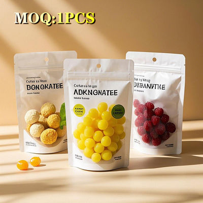 Custom Printed Heat Sealed Biscuit Snack Stand Up Bag With Zip Plastik Packaging Aluminium Foil Food Dry Fruit Bag