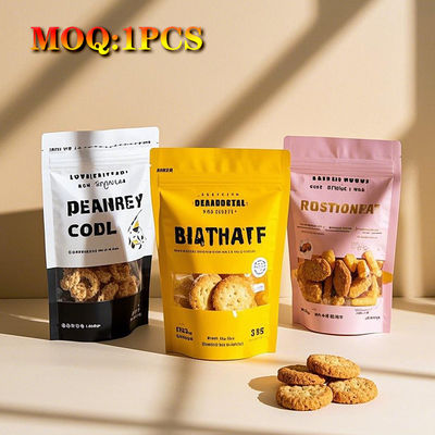 Bahan Pe Laminate Stand-Up Bag Proof Bau Dengan Cetakan Gravure Embossed & Self-Sealing Zipper Untuk Kemasan Makanan