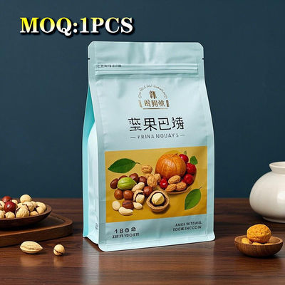 Tas Biji Kopi Industri yang dapat disesuaikan dengan segel ritsleting, 250 g / 1 kg Kantong Katup Bawah Persegi