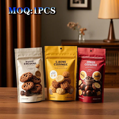 Custom Stand Up Zipper Bag Untuk Nut Food Mendukung Open Window