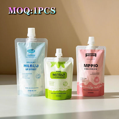 Stand Up Plastic Custom Liquid Juice Bag Drink Packaging Bags Spout Pouch Juice Doypack Spout Bag