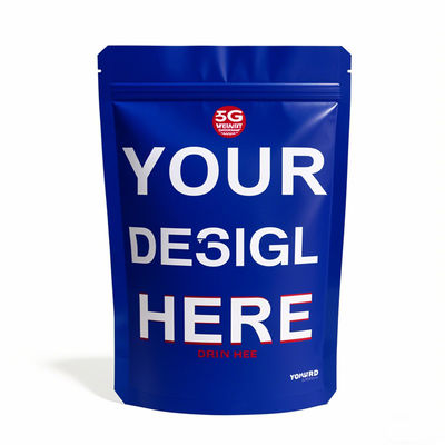 Custom Printed Mylar Bags Wholesale - Kantong Stand-Up Proof dengan Zipper dalam ukuran 3,5g, 7g, 14g, 28g untuk kemasan makanan