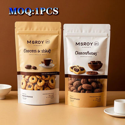 FDA-compliant Mylar Stand-Up Packaging Zip-Lock Closure HD Custom Printing & Micro-Portion 1/8oz Kapasitas Untuk Gourmet Food Sampling