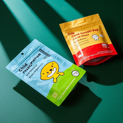 Kantong Zipper Tahan Anak Kemasan Komposit Plastik Tugas Berat Ukuran Khusus & Desain Yang Tidak Bisa Diganggu