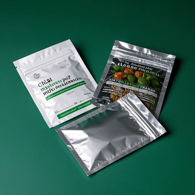 Kantong Mylar tahan anak FCC Sertifikasi kemasan anti anak kedap udara anti kelembaban bahan makanan Custom Zipper / Ukuran / Pencetakan