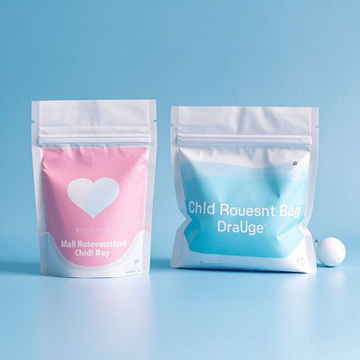 CPSC Certified Child Proof Stand Up Bags Airtessential Packaging Untuk Makanan / Suplemen