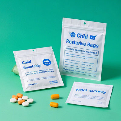 Tas anti-penyalahgunaan anak-anak Flat bottom zipper untuk obat-obatan