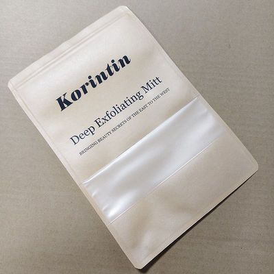 Kantong Jendela Kertas Kraft Kemasan Komposit Multi-Layer Makanan / Kopi / Kacang-kacangan FDA / SGS Sertifikasi Ukuran Khusus & Pencetakan Ramah Lingkungan awet