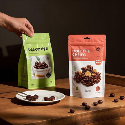 Bagian jendela Matte Tas Disesuaikan Stand-Up Desain Kelembaban-Buktinya Untuk Bumbu Kopi & Makanan Bulk