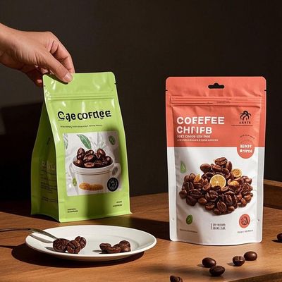 Custom Printed Matte Stand-Up Bags Visibilitas Jendela Parsial Resizable Zipper FDA Compliant Untuk Makanan