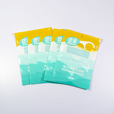 Label Pribadi Floss Kantong Proof Kebocoran Mudah Tear Notch Untuk Merek Perawatan Lidah