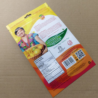 Kantong Mangga Berdiri Segel-Sendiri dengan Kunci Ritsleting IPX4 Tahan Lembap 500+ Penutupan Ulang