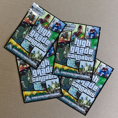 GTA-Themed Child-Proof Barrier Bag REACH RoHS Compliant 8-Color Rotogravure Printing