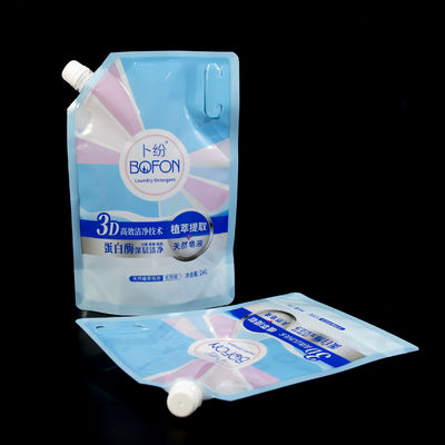 1L Detergen Sudut Spout Kantong PET AL PE Laminate Kebocoran Proof Nozzle lebar