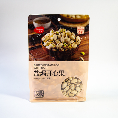 Kantong Segel Delapan Sisi Food-Grade Dengan Jendela Transparan Ideal Untuk Pengemasan Makanan Ringan Dan Kacang-kacangan Diskon Pesanan Massal.