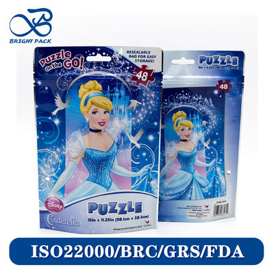 Pencetakan Berwarna Bahan Kustom Kantong Ritsleting Berdiri yang Dapat Ditutup Kembali Untuk Pengemasan Mainan Penjualan Langsung Pabrik.