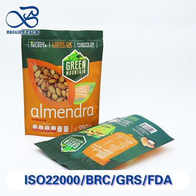 Pabrik Pasokan Kantong Ziplock Berdiri Kantong Mylar Untuk Pengemasan Kacang Dengan Cetakan Kustom Dan Jendela.