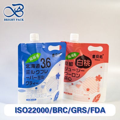 Kantong air minum kelas makanan dengan pegangan untuk minuman kemasan fitur daur ulang dan kebocoran-bukti.