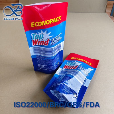 Kantong berdiri RPET 30% untuk Pembersih Kaca Bersertifikasi GRS Bebas Logam Berat EU REACH